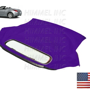 Handmade Nissan 350Z Convertible Soft Top & Heated Glass Window Made From Purple American Made Automobile Canvas