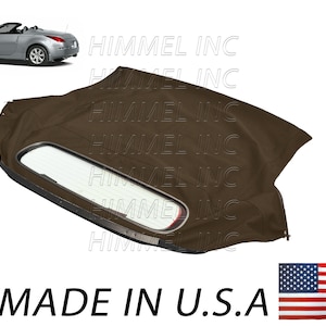 Handmade Nissan 350Z Convertible Soft Top & Heated Glass Window Made From Brown American Made Automobile Canvas