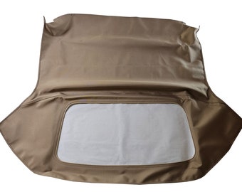 Handgefertigtes BMW E30 Cabriolet mit Verdeck und Kunststofffenster, 3er-Serie, 1986–1993, beige, amerikanische Automobil-Leinenverkleidung