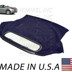 Handmade Nissan 350Z Convertible Soft Top & Heated Glass Window Made From Haartrz Blue Stayfast American Made Automobile Canvas
