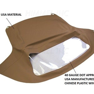 Handmade BMW Z3 1996-2002 Convertible Soft Top Replacement & Plastic window Haartz Saddle Pinpoint Vinyl
