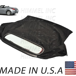 Handmade Nissan 350Z Convertible Soft Top & Heated Glass Window Made From Haartz Black American Made Automobile Stayfast Canvas