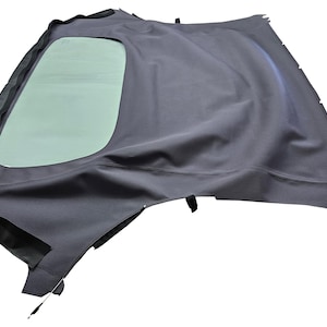 Handgjord PORSCHE 996 1999-2001 Cabriolet sufflett och plastfönster tillverkad av Haartz rymdgrå tysk kanvas OEM-material