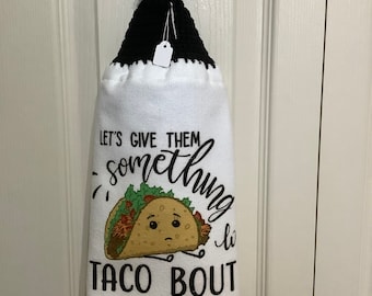 Crochet top kitchen towel