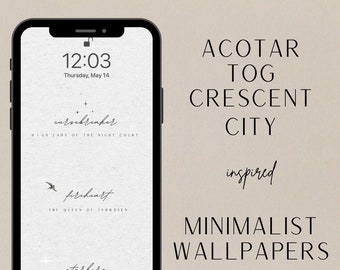 Papiers peints minimalistes inspirés de l'ACOTAR, du trône de verre et de la ville du croissant