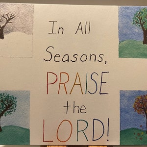 Religious 4-Season Watercolor Print for Sympathy or Other Occasions