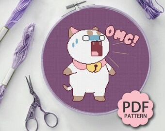 OMG Puppycat - Abeille et chiot - Modèle de point de croix PDF téléchargeable