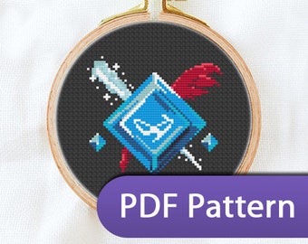 Blue Mage Job Stone - FFXIV FF14 Endwalker - Cross Stitch Pattern PDF téléchargeable