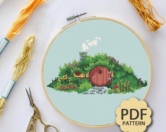 Hobbit House - Lord of the Rings - Cross Stitch Pattern PDF Downloadable