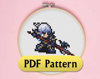 Sprite de Estinien - FFXIV FF14 Endwalker - Patrón de punto de cruz PDF descargable