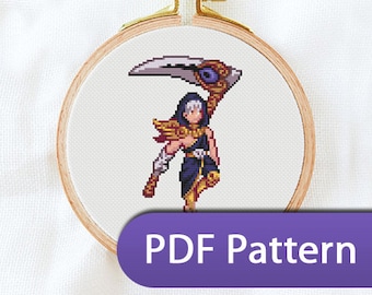 Thanatos Sprite - Hades Game - Cross Stitch Pattern PDF Downloadable