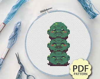 Cabezas de Chibi - El viaje de Chihiro - Patrón de punto de cruz PDF descargable