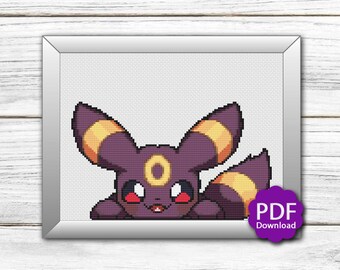 Popup Umbreon - Pokemon - Cross Stitch Pattern PDF Downloadable