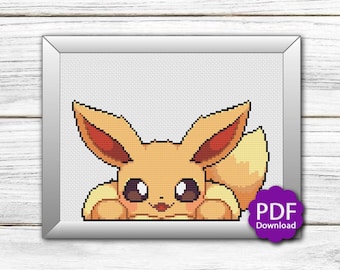 Popup Evee - Pokemon - Cross Stitch Pattern PDF Downloadable