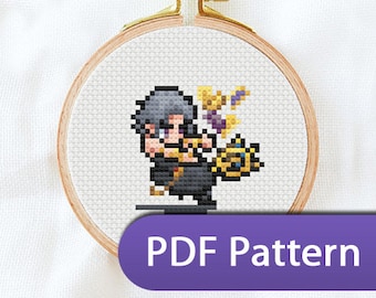 Sprite d'Urianger - FFXIV FF14 Endwalker - modèle de point de croix PDF téléchargeable