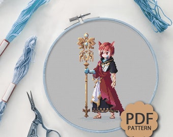 Graha Tia Crystal Exarch - FFXIV FF14 - Cross Stitch Pattern PDF Downloadable