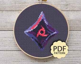 Ninja - FFXIV FF14 Job Stone - Patrón de punto de cruz PDF descargable