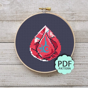 Red Mage - FFXIV FF14 Job Stone - Cross Stitch Pattern PDF Downloadable