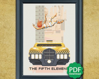 Leeloo Falling - The Fifth Element - Cross Stitch Pattern PDF Downloadable