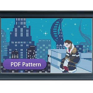 Hades and Amaurot - FFXIV FF14 Endwalker - Cross Stitch Pattern PDF Downloadable