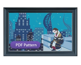 Hades and Amaurot - FFXIV FF14 Endwalker - Cross Stitch Pattern PDF Downloadable