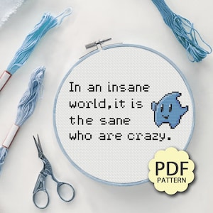 Blue Lumalee Star Sane World - Mario Movie - Cross Stitch Pattern PDF Downloadable