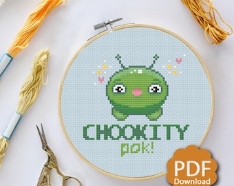Chookity Pok Mooncake - Final Space - Modèle de point de croix PDF téléchargeable