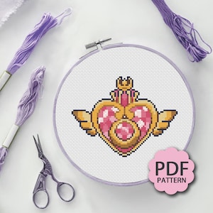 Heart Locket - Sailor Moon - Cross Stitch Pattern PDF Downloadable