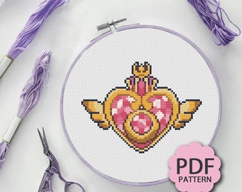 Heart Locket - Sailor Moon - Cross Stitch Pattern PDF Downloadable