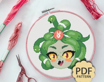 Dusa - Hades Game - Cross Stitch Pattern PDF Téléchargeable