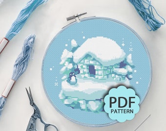 Invierno Nevado - Naturaleza - Patrón Punto de Cruz PDF Descargable