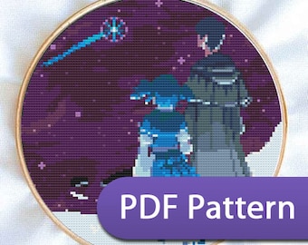 Météore et Hermès - FFXIV FF14 Endwalker - modèle de point de croix PDF téléchargeable