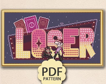 Bebé perdedor - Hazbin Hotel - Patrón de punto de cruz PDF descargable