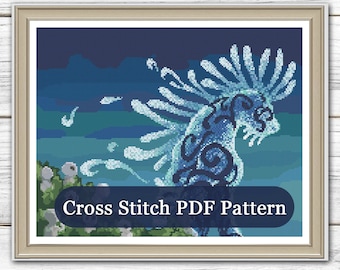Forest Spirit - Mononoke - Cross Stitch Pattern PDF Downloadable