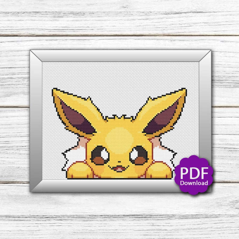 Popup Eevee Evolutions Pokemon Cross Stitch Pattern PDF Etsy