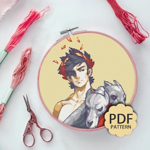 Zagreus - Hades Game - Cross Stitch Pattern PDF Downloadable