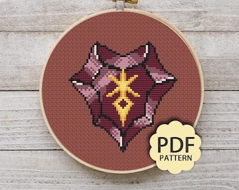 Caballero Oscuro - FFXIV FF14 Job Stone - Patrón de punto de cruz PDF descargable