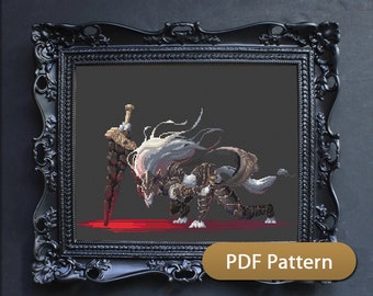 Maliketh, The Black Blade - Elden Ring - Modèle de point de croix PDF téléchargeable