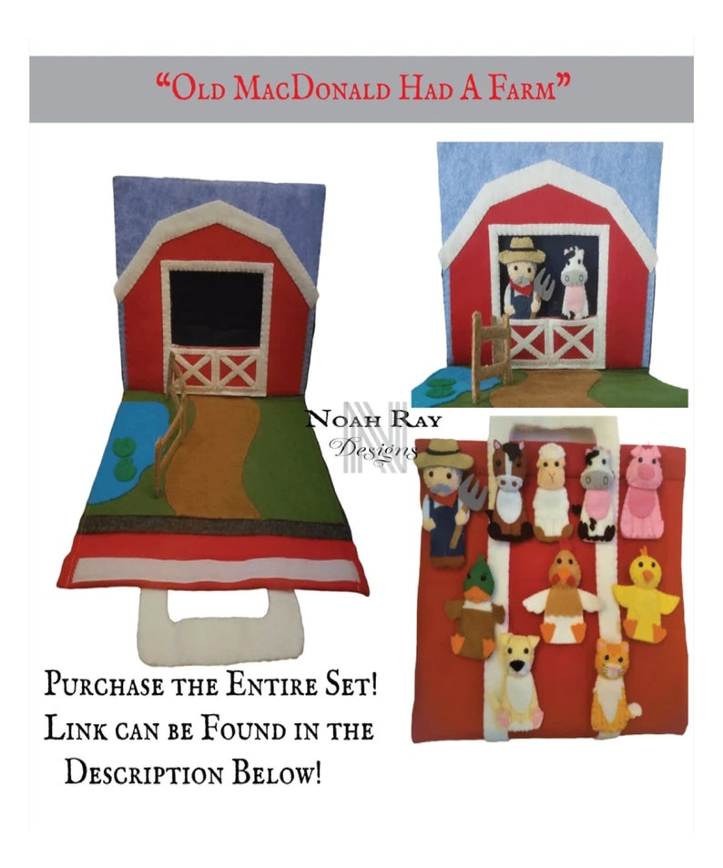 Felt Farm Animal Sewing Patternfarm Finger Puppet Etsy