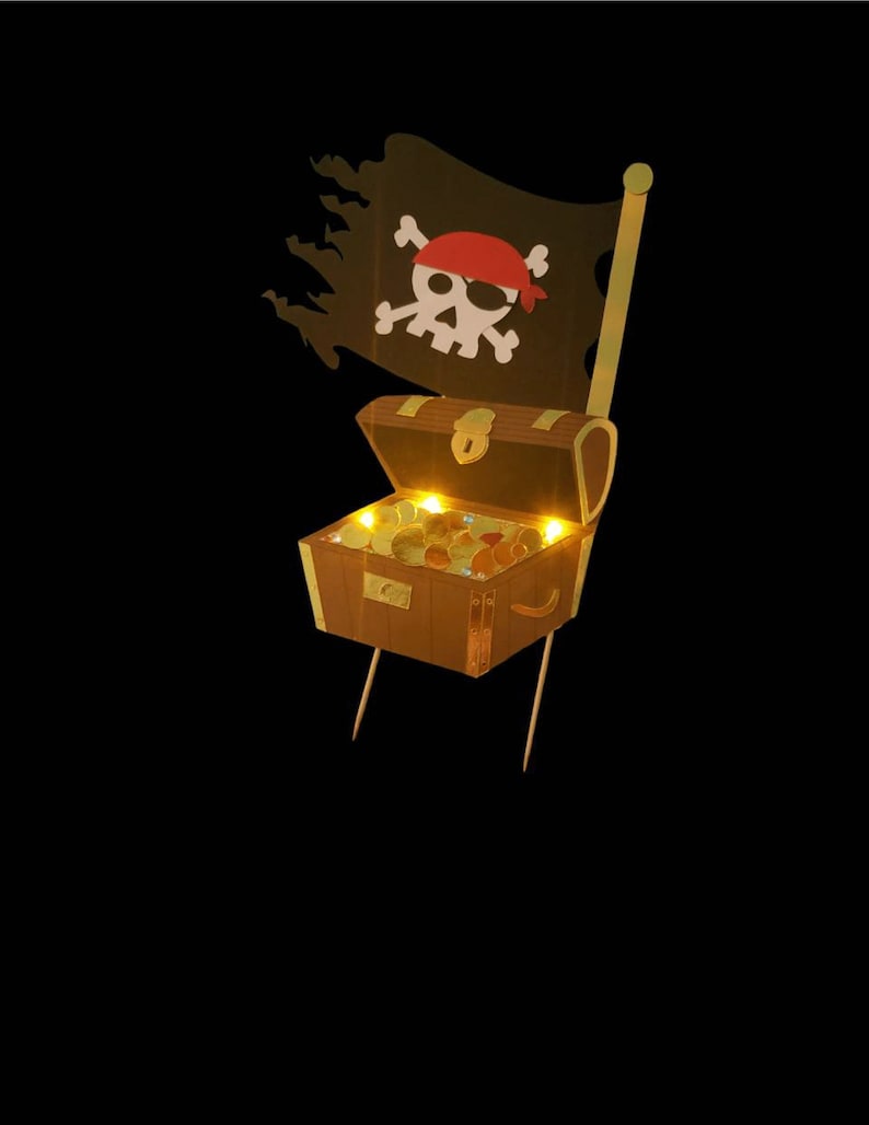 Pirate's Treasure Chest Cake Topper, Digital Pattern Files for a Pirate