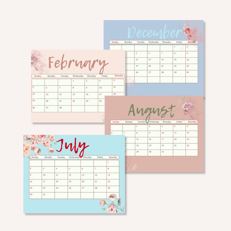 Printable 2023 Calendar, Printable Monthly Calendar 2023, Printable ...