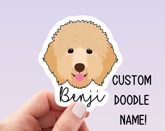 Golden Doodle Sticker Pet name sticker Doodle sticker Goldendoodle Sticker Custom pet sticker Dog food sticker Doodle mom dog gift magnet