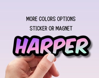 Custom name sticker Retro font name sticker Gradient color Name sticker Personalized name Water bottle sticker Tumbler Kids name sticker