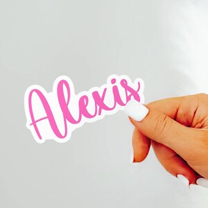 Cursive script name sticker kids name sticker school lunch box personalized name water bottle computer phone magnet vinyl decal