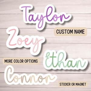Kids name sticker Custom name sticker Personalized Name Sticker Name magnet Water bottle sticker Tumbler  cup sticker rainbow letters script