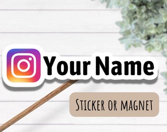 Instagram handle sticker, Business sticker, social media sticker, Instagram sticker, user name sticker, personalized sticker, magnet, custom