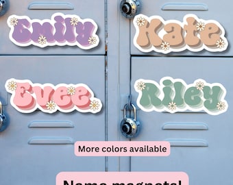 Locker name magnet, Custom name Magnet, personalized magnet, name magnet, locker magnet, fridge magnet, kids name magnet, locker decor,retro