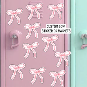 Coquette bow sticker magnets locker decor pink bow magnet girly girl stickers school locker cute magnet decoration for notebook water bottle
