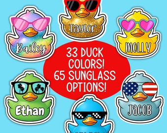 Personalized Duck Magnet, Sunglasses Cruise Cabin Decor, Name Stateroom Name Tag