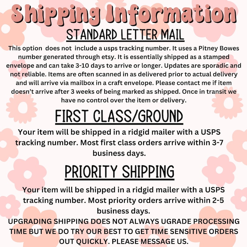 a poster with instructions for shipping information
